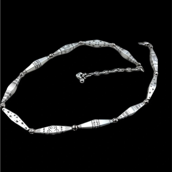 Brighton Silver Tone Scrolled Lanyard & Geometric Link Necklace 80.9g - Picture 3 of 7